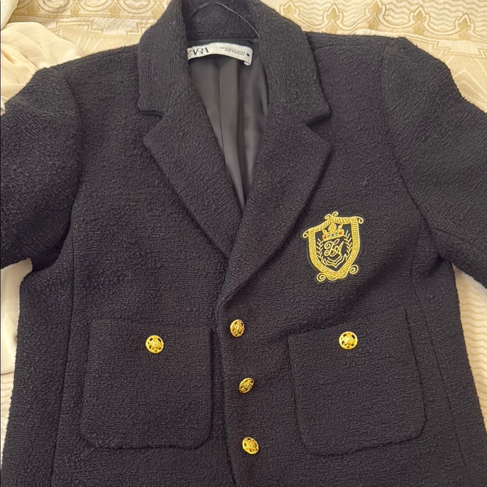 Children's Black Blazer with Gold Accents